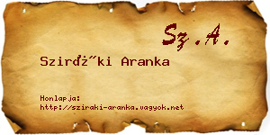 Sziráki Aranka névjegykártya