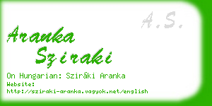 aranka sziraki business card